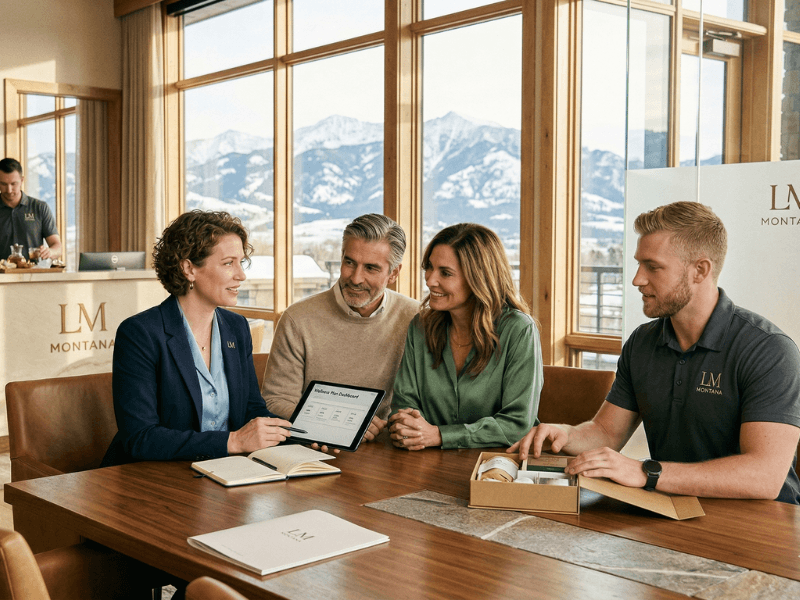 Team collaborating in modern office